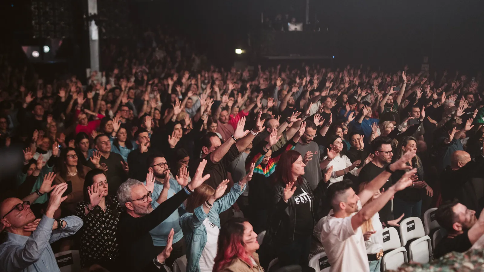 The church gathered on a Sunday