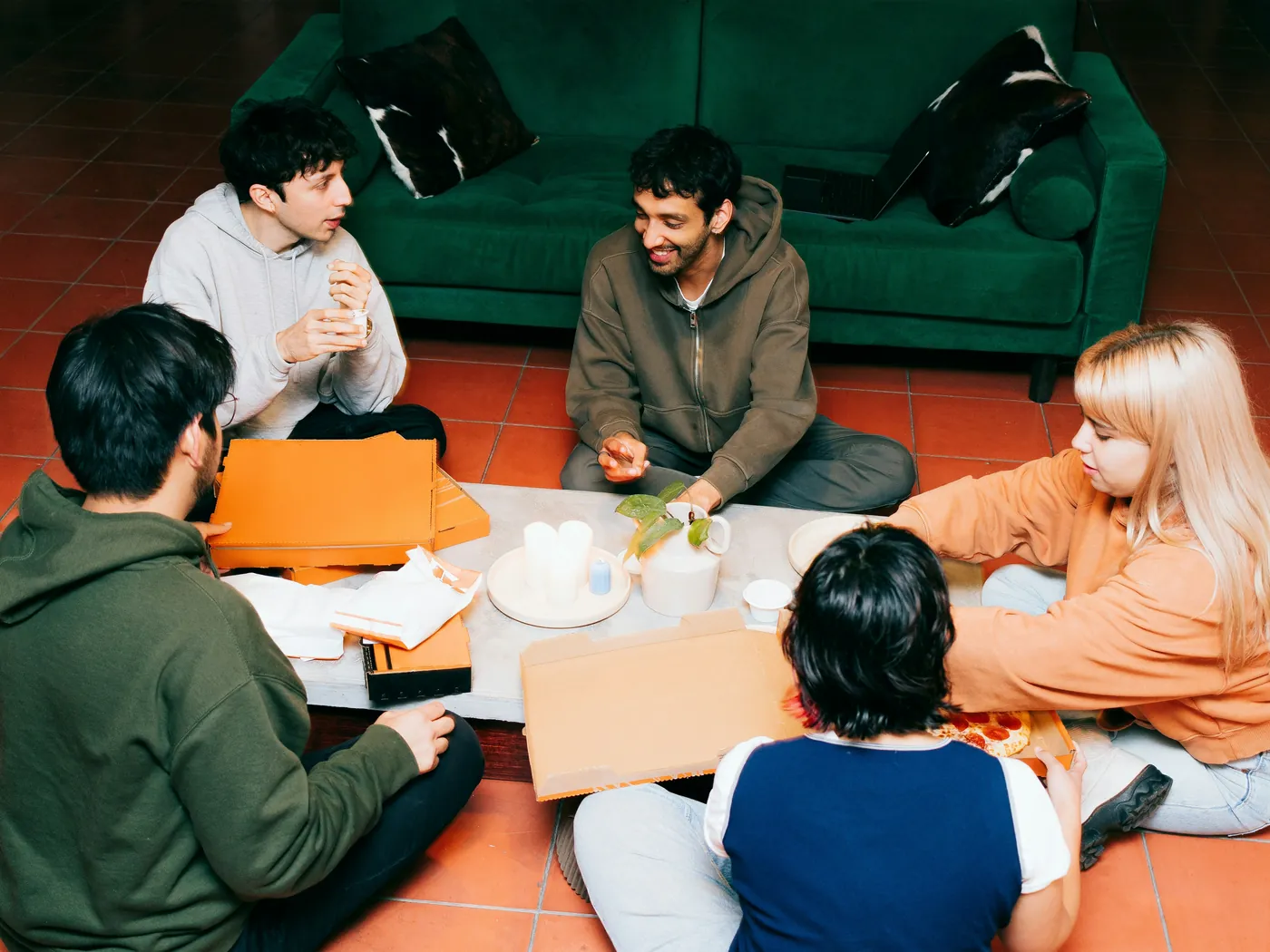 People talking over coffee