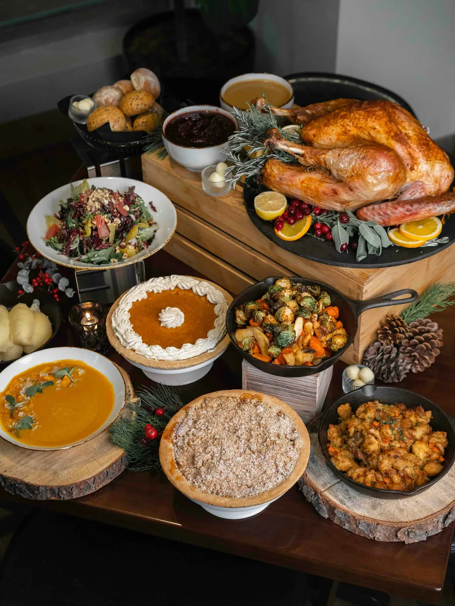 A Thanksgiving table laid for guests
